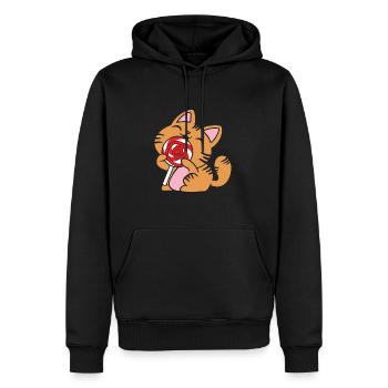 Cadeau de bonbons Lollipop - Sweat à capuche Premium bio Homme - noir - Devant - Nico (187cm)