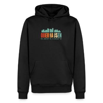 Oberhausen Skyline - Männer Premium Bio Hoodie - Schwarz - Vorne - Nico (187cm)