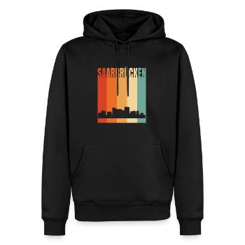 Saarbrücken Skyline - Männer Premium Bio Hoodie - Schwarz - Vorne - Nico (187cm)