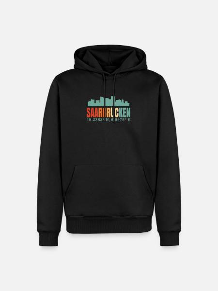 Saarbrücken Skyline - Sweat à capuche Premium bio Homme - noir