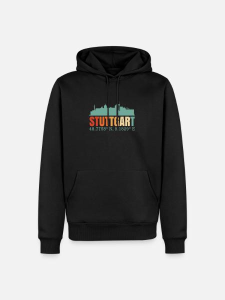 Stuttgart Skyline - Men’s Premium Organic Hoodie - black