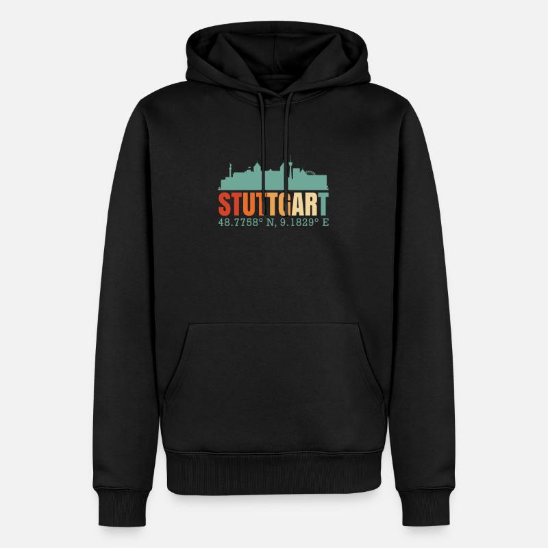 Stuttgart Skyline - Männer Premium Bio Hoodie - Schwarz