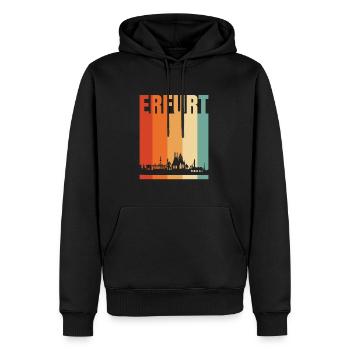Erfurt - Männer Premium Bio Hoodie - Schwarz - Vorne - Nico (187cm)