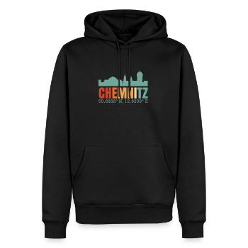 Chemnitz - Männer Premium Bio Hoodie - Schwarz - Vorne - Nico (187cm)