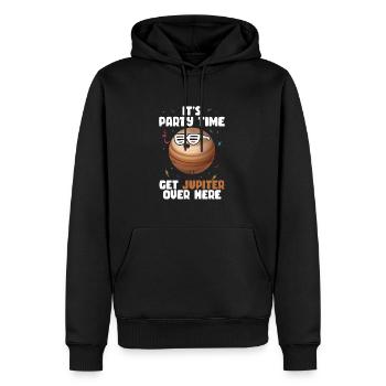 Jupiter - Männer Premium Bio Hoodie - Schwarz - Vorne - Nico (187cm)