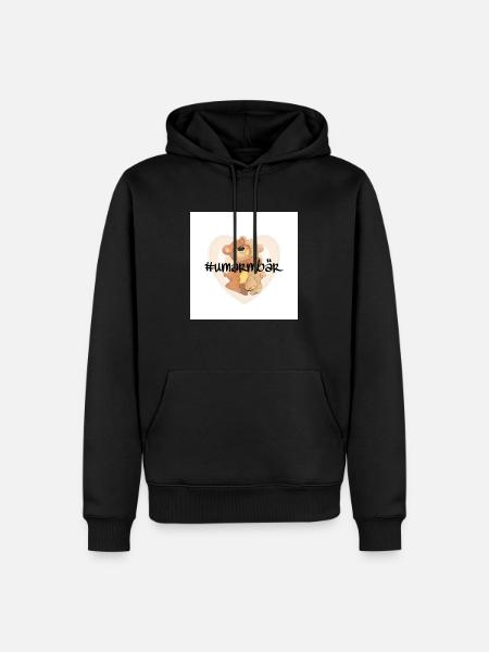 #umarmbär - Männer Premium Bio Hoodie - Schwarz