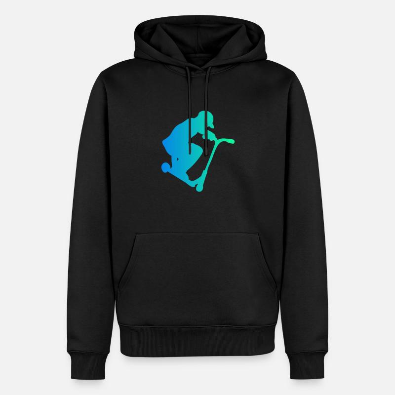 Scooter Roller Tretroller Geschenk - Männer Premium Bio Hoodie - Schwarz