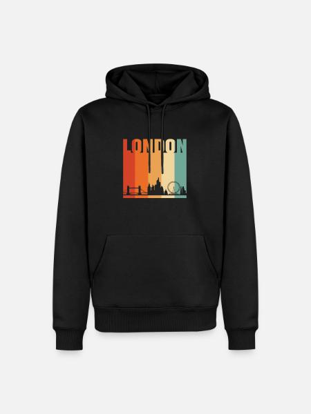 London - Männer Premium Bio Hoodie - Schwarz