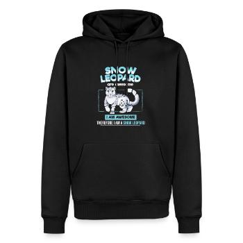 Schneeleopard - Männer Premium Bio Hoodie - Schwarz - Vorne - Nico (187cm)