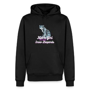 Schneeleopard - Männer Premium Bio Hoodie - Schwarz - Vorne - Nico (187cm)