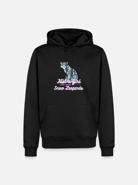 Schneeleopard - Männer Premium Bio Hoodie - Schwarz
