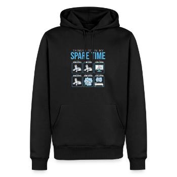 Schneeleopard - Männer Premium Bio Hoodie - Schwarz - Vorne - Nico (187cm)
