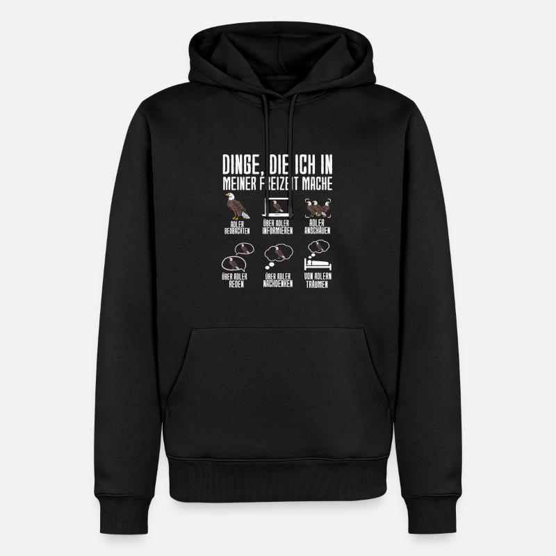 Dinge Die Ich In Meiner Freizeit Mache Adler - Männer Premium Bio Hoodie - Schwarz