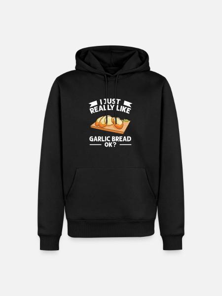 Garlic Garlic Bread Food Gift - Men’s Premium Organic Hoodie - black