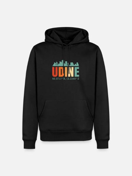 Udine - Felpa con cappuccio ecologica premium da uomo - nero