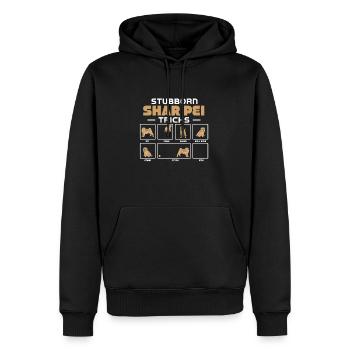 Shar Pei chinois - Sweat à capuche Premium bio Homme - noir - Devant - Nico (187cm)