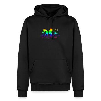 Shar Pei chinois - Sweat à capuche Premium bio Homme - noir - Devant - Nico (187cm)