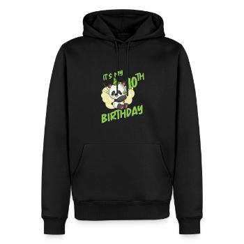C’est mon Panda de 10 ans - Sweat à capuche Premium bio Homme - noir - Devant - Nico (187cm)