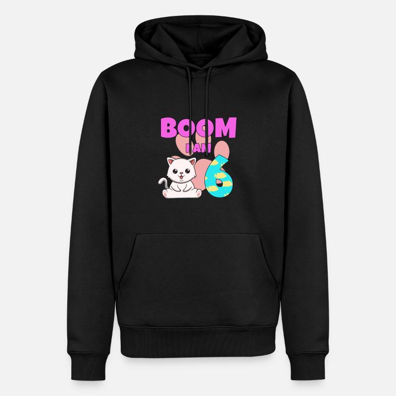 Chat de 6e anniversaire - Sweat à capuche Premium bio Homme - noir