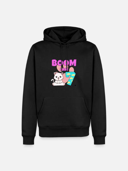 7th birthday cat - Men’s Premium Organic Hoodie - black