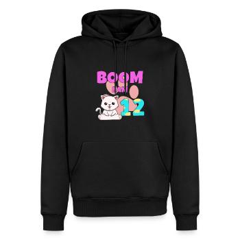 12th birthday cat - Men’s Premium Organic Hoodie - black - Front - Nico (187cm)