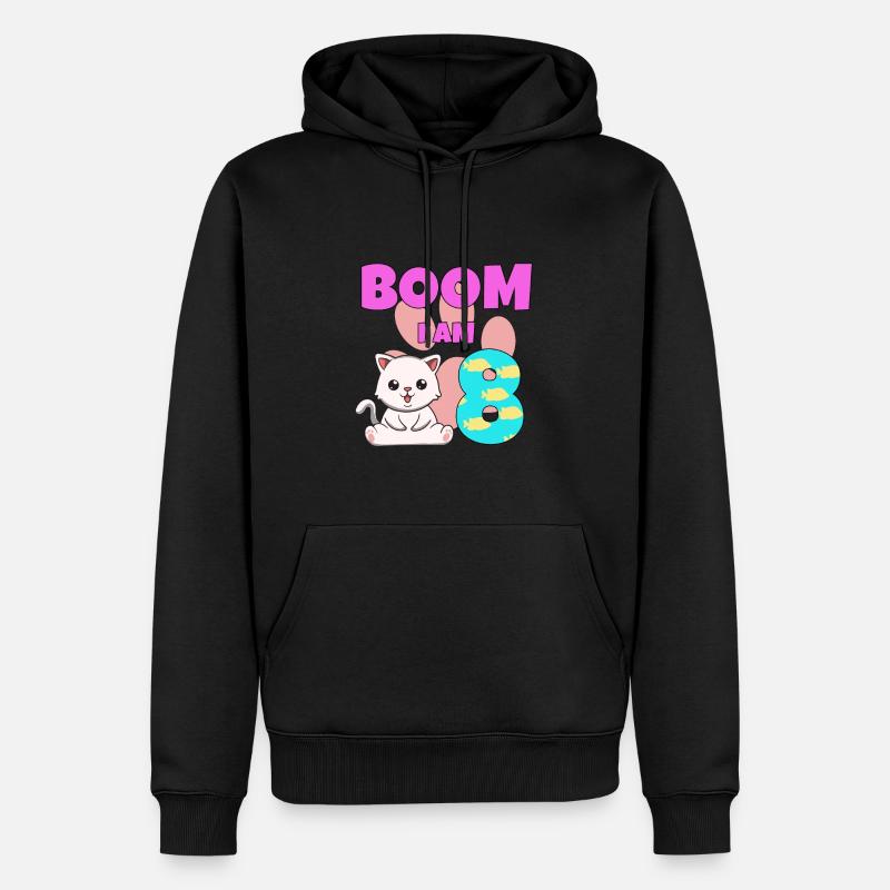 Chat de 8e anniversaire - Sweat à capuche Premium bio Homme - noir