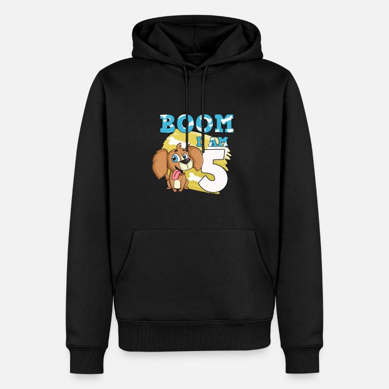 Chien de 5e anniversaire - Sweat à capuche Premium bio Homme - noir