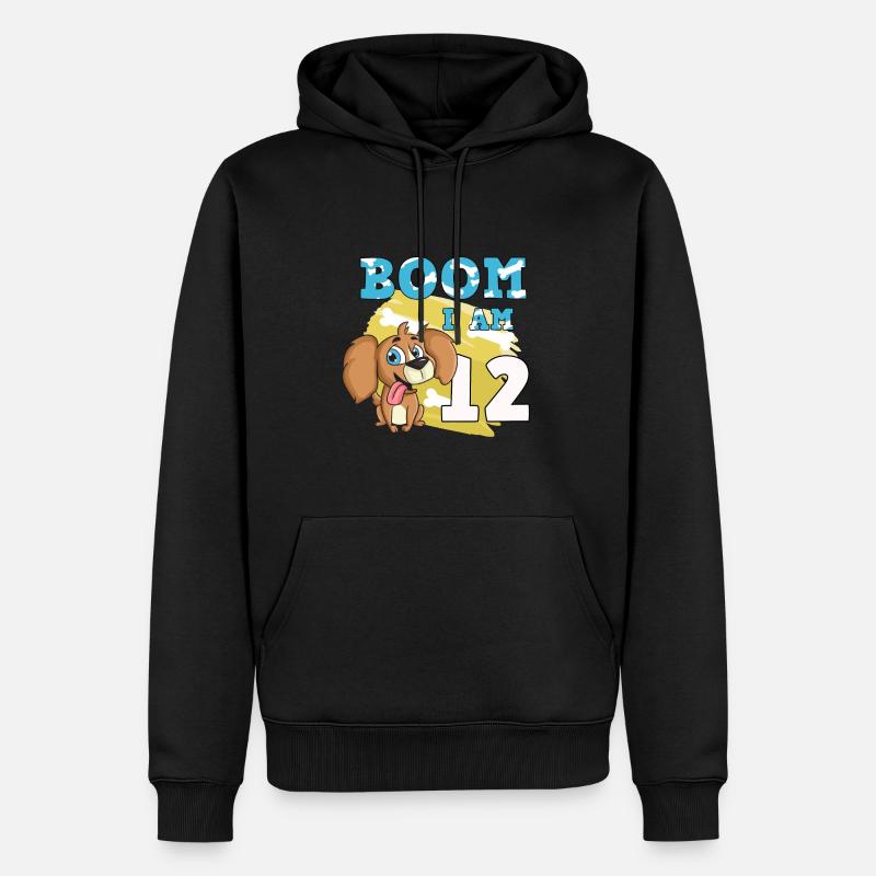 Chien de 12e anniversaire - Sweat à capuche Premium bio Homme - noir