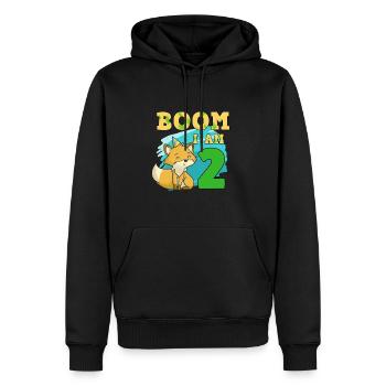 2nd birthday fox - Men’s Premium Organic Hoodie - black - Front - Nico (187cm)