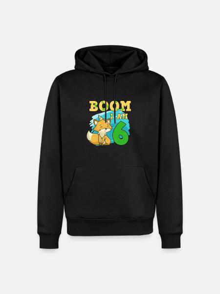 6th birthday fox - Men’s Premium Organic Hoodie - black
