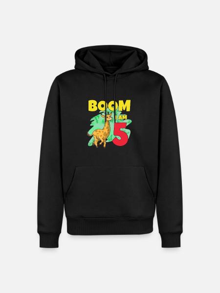 5th birthday giraffe - Men’s Premium Organic Hoodie - black