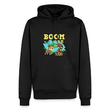 2ème anniversaire Jaguar - Sweat à capuche Premium bio Homme - noir - Devant - Nico (187cm)