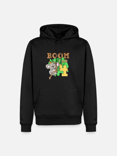 4th birthday koala - Men’s Premium Organic Hoodie - black