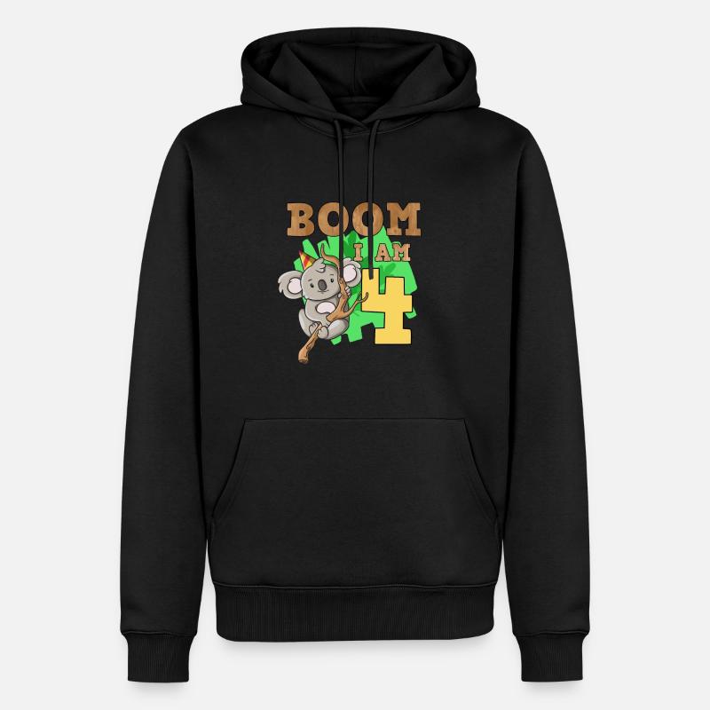 4ème anniversaire koala - Sweat à capuche Premium bio Homme - noir
