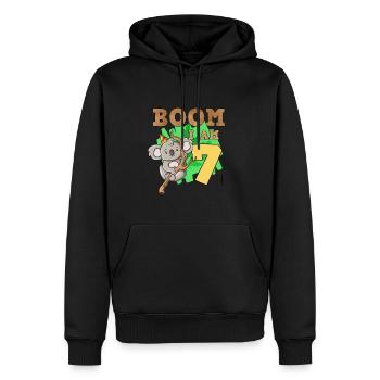 7ème anniversaire Koala - Sweat à capuche Premium bio Homme - noir - Devant - Nico (187cm)