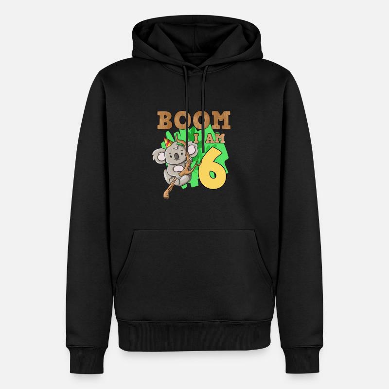 6ème anniversaire koala - Sweat à capuche Premium bio Homme - noir