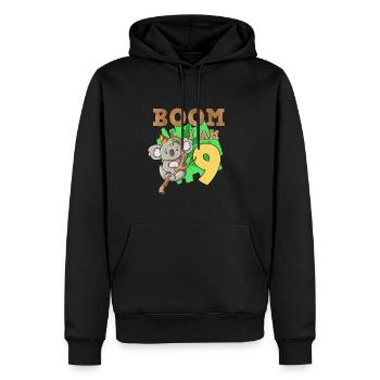 9th birthday koala - Men’s Premium Organic Hoodie - black - Front - Nico (187cm)