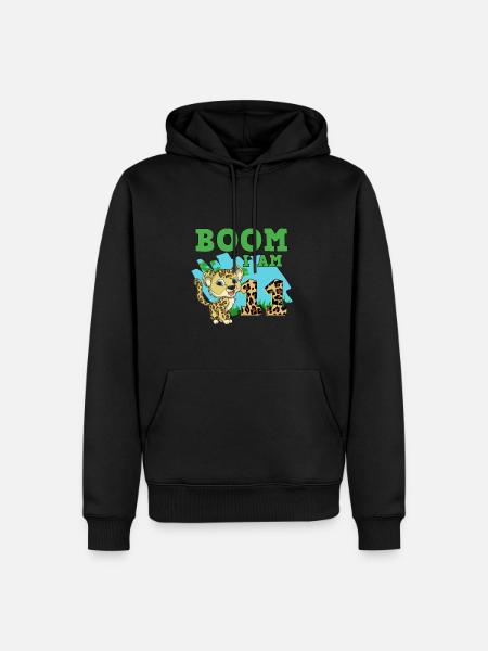 11th birthday leopard - Men’s Premium Organic Hoodie - black