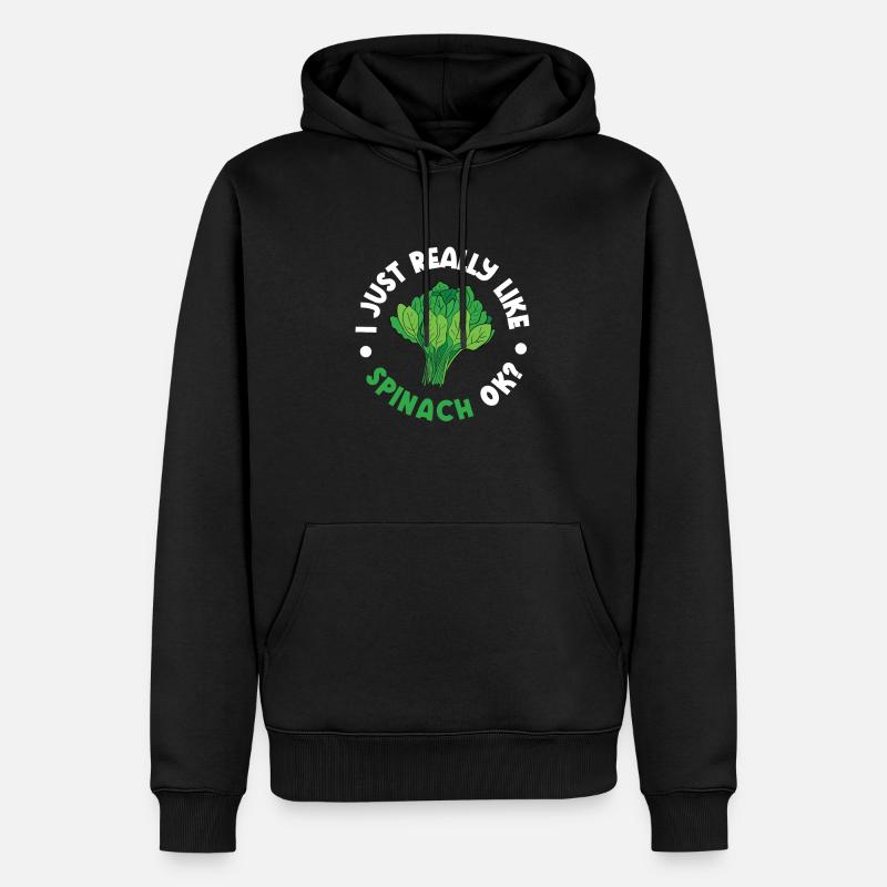 Spinat - Männer Premium Bio Hoodie - Schwarz