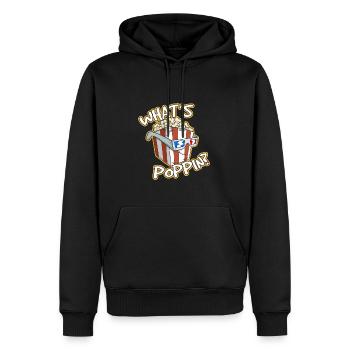 Whats Poppin - Männer Premium Bio Hoodie - Schwarz - Vorne - Nico (187cm)