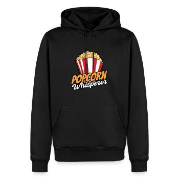 Popcorn-Flüsterer - Männer Premium Bio Hoodie - Schwarz - Vorne - Nico (187cm)