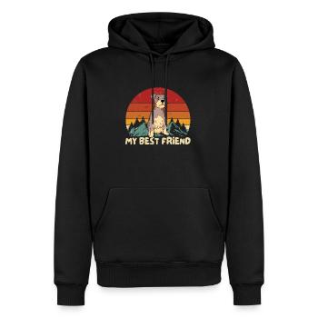 Miniature Schnauzer - Men’s Premium Organic Hoodie - black - Front - Nico (187cm)