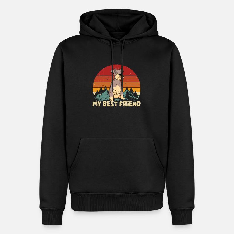 Miniature Schnauzer - Sweat à capuche Premium bio Homme - noir