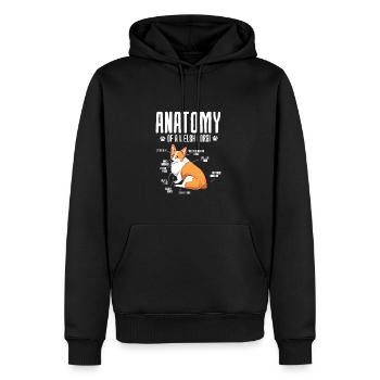 Corgi gallois - Sweat à capuche Premium bio Homme - noir - Devant - Nico (187cm)