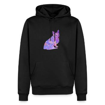 Corgi gallois - Sweat à capuche Premium bio Homme - noir - Devant - Nico (187cm)