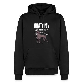 Weimaraner - Männer Premium Bio Hoodie - Schwarz - Vorne - Nico (187cm)