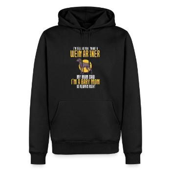 Weimaraner - Männer Premium Bio Hoodie - Schwarz - Vorne - Nico (187cm)
