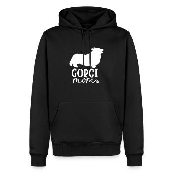 Corgi gallois - Sweat à capuche Premium bio Homme - noir - Devant - Nico (187cm)