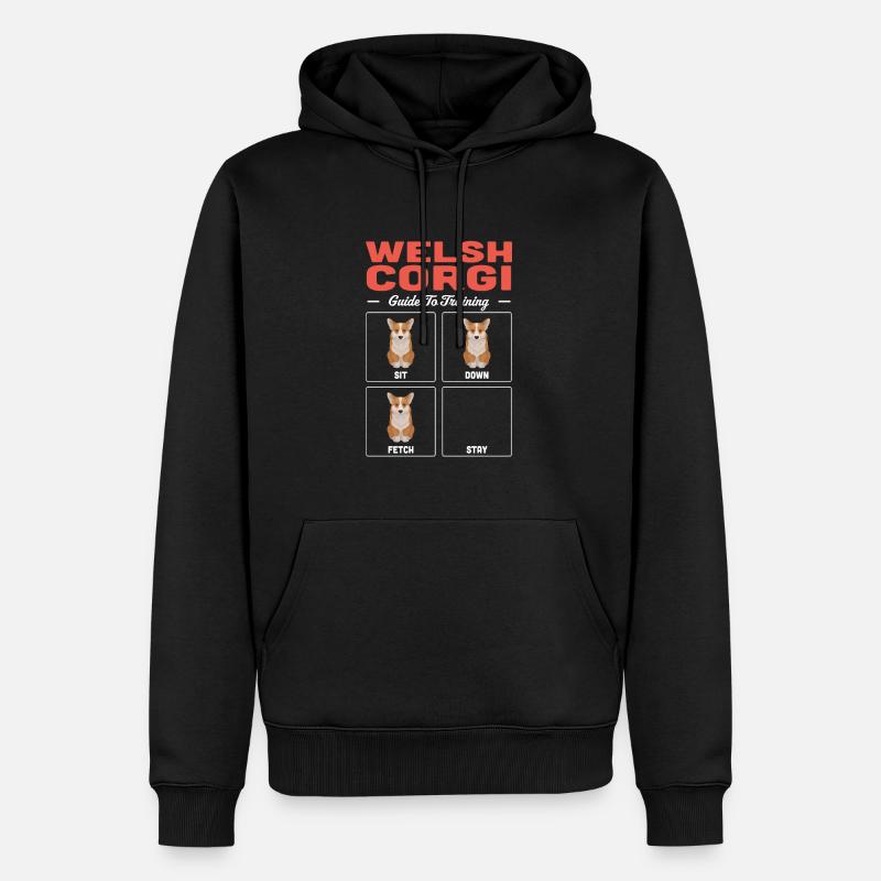 Welsh Corgi - Männer Premium Bio Hoodie - Schwarz