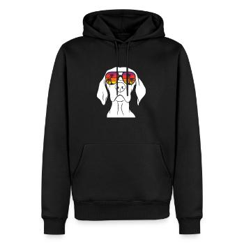 Weimaraner - Männer Premium Bio Hoodie - Schwarz - Vorne - Nico (187cm)